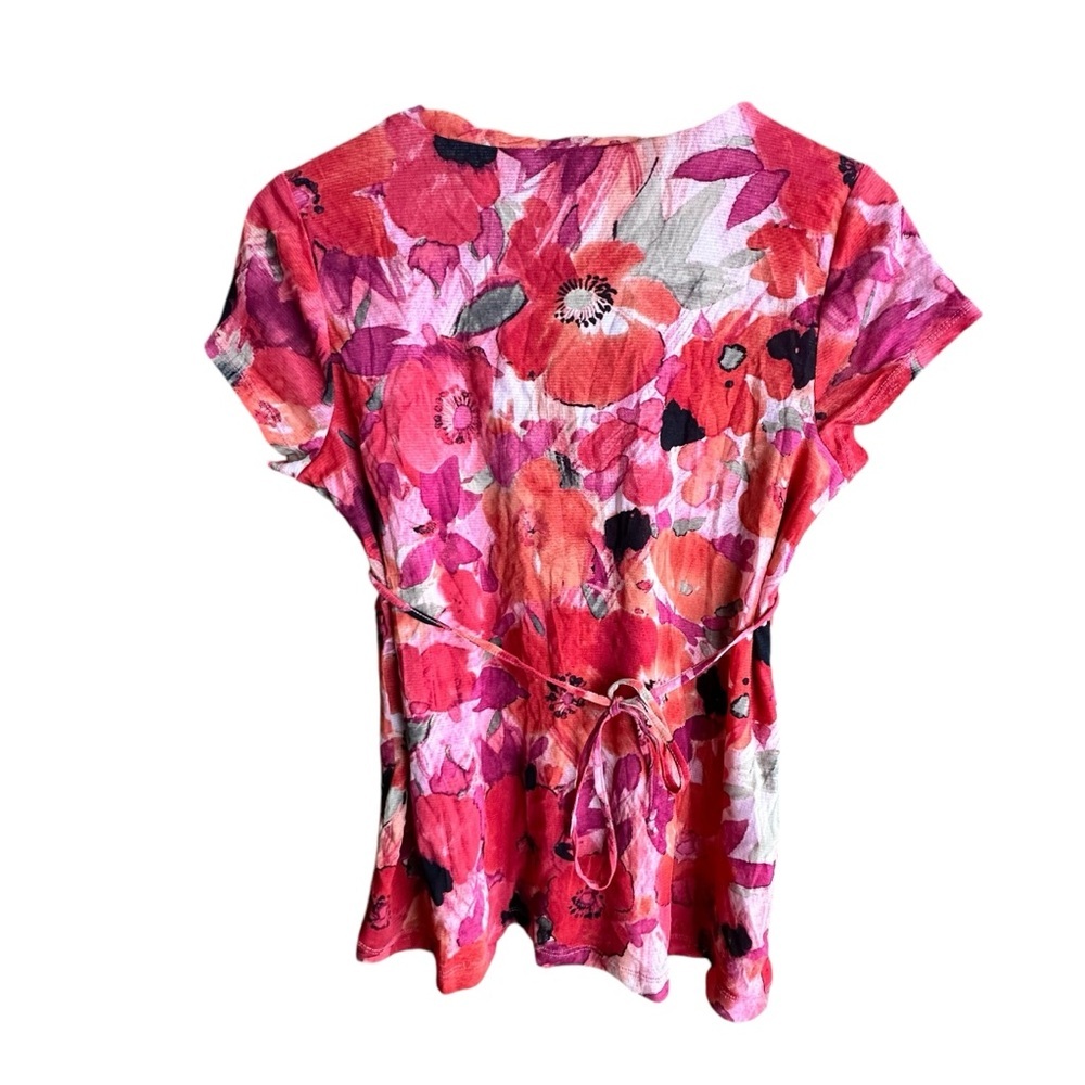 AXCESS l Y2K 90s style floral babydoll top with tie waist | SIZE LARGE - Picture 4 of 7